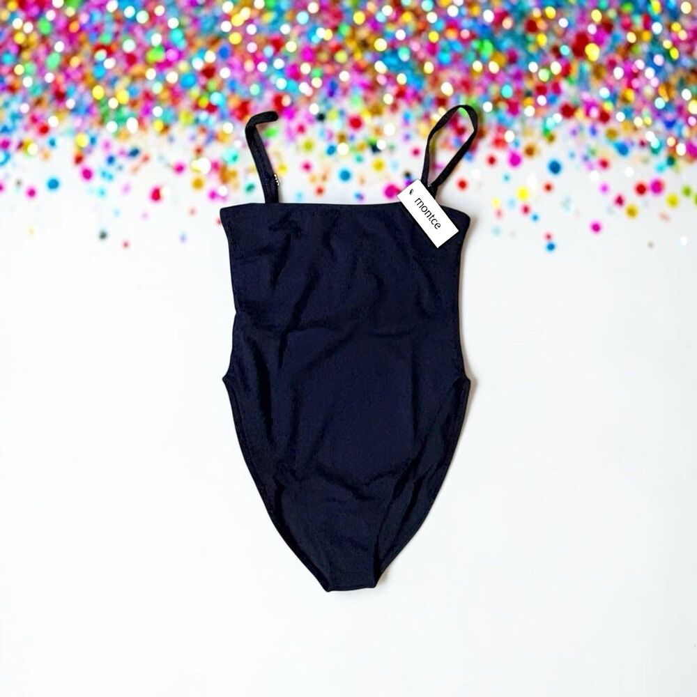 MONTCE Black Rib Jacelyn One-Piece SWIMSUIT BLACK SZ M NWT MSRP $168